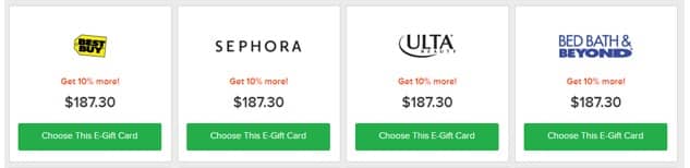 Ebates eGift Card Sephora Option