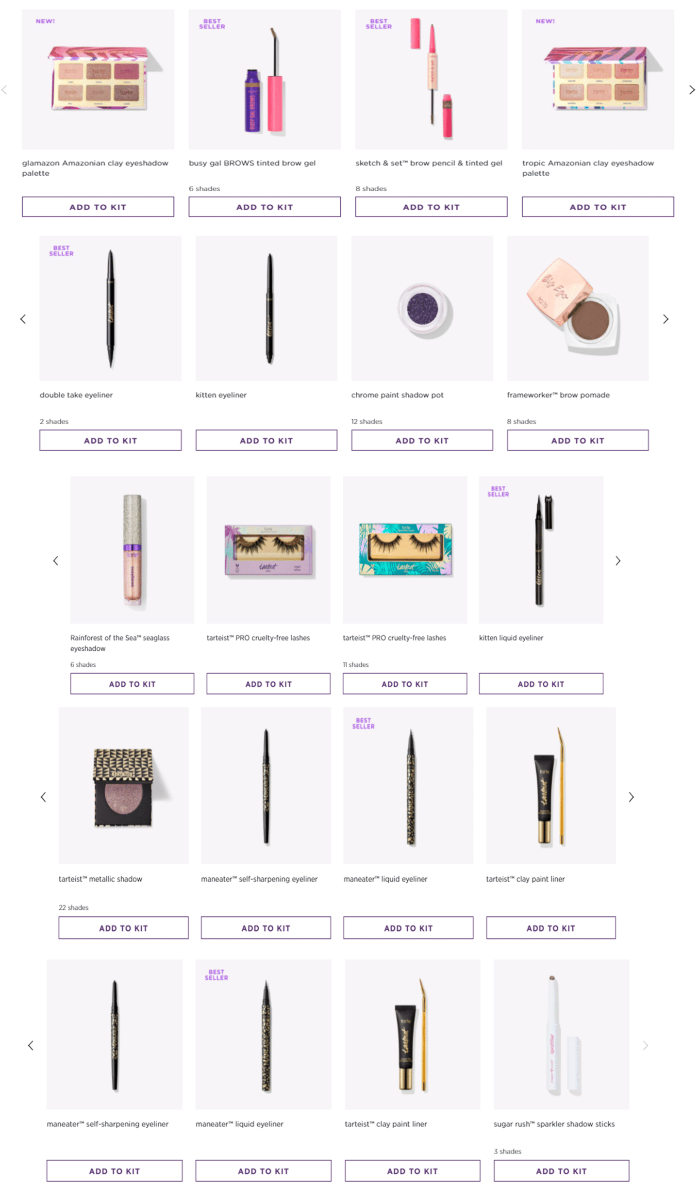 Tarte Custom Beauty Kit Eye Options June 2021