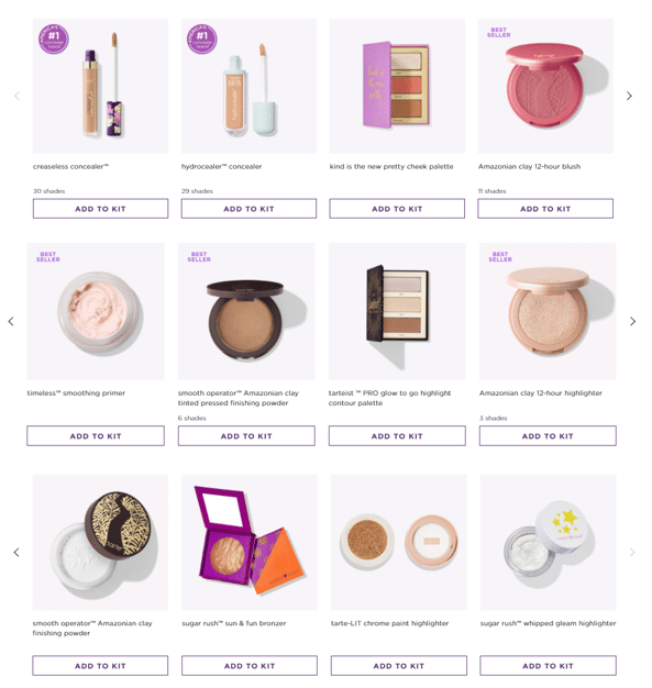 Tarte Custom Beauty Kit Face Options June 2021