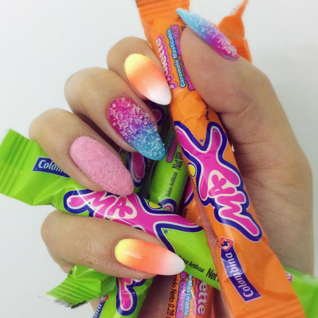 Sugared Candy Halloween Nail Art Design Idea