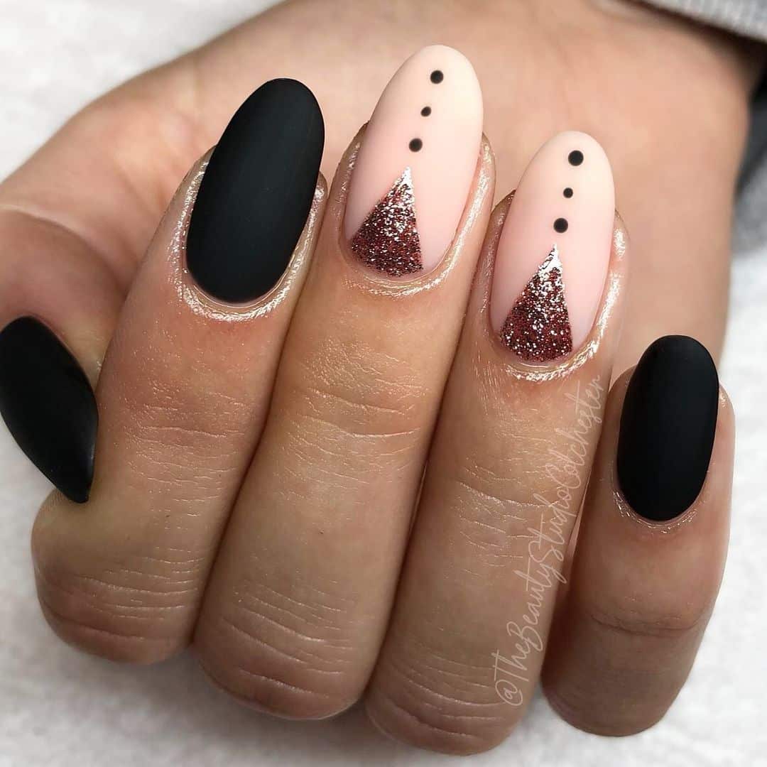 Tuxedo Ready Winter Nail Art Idea