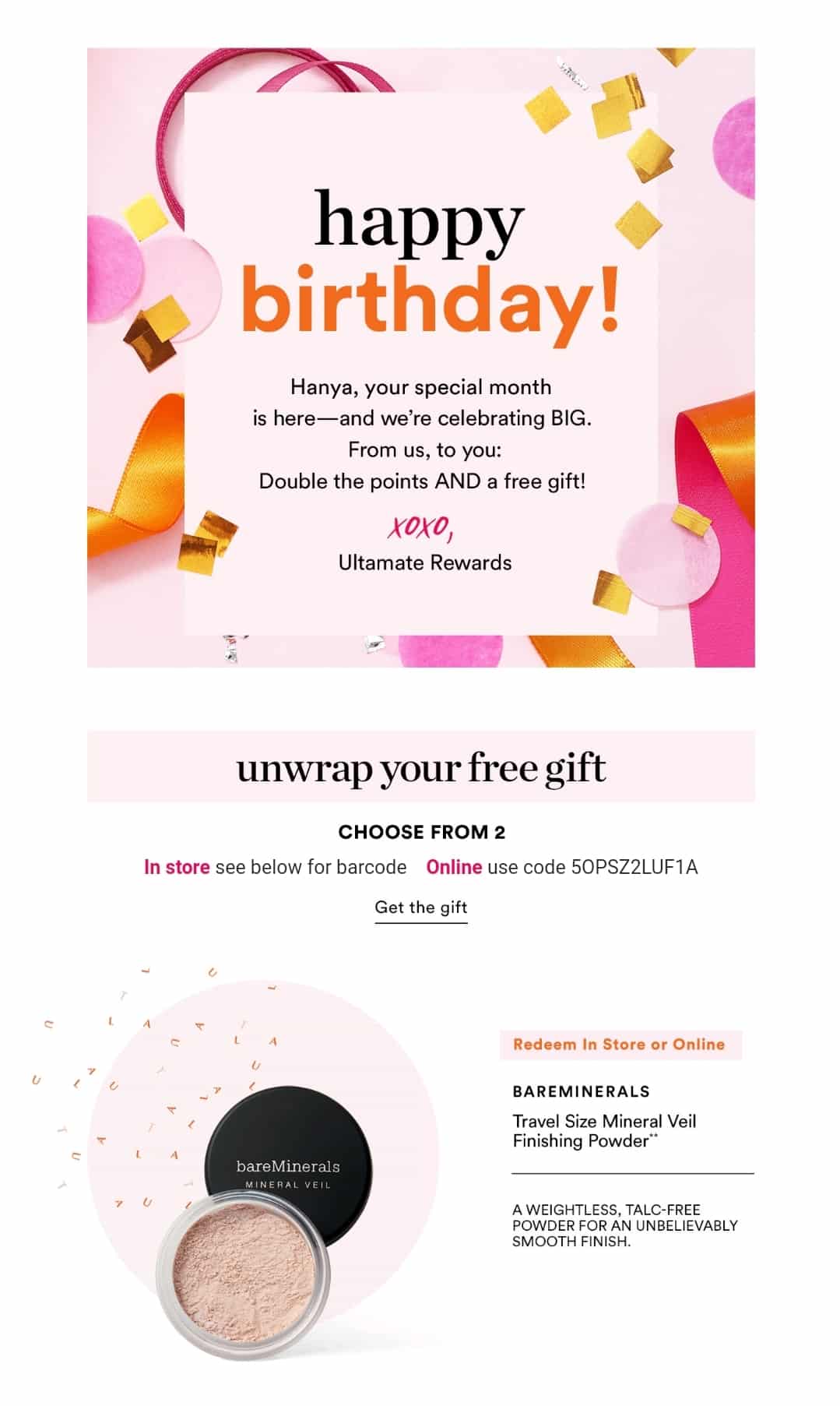 does ulta give you a free gift on your birthday