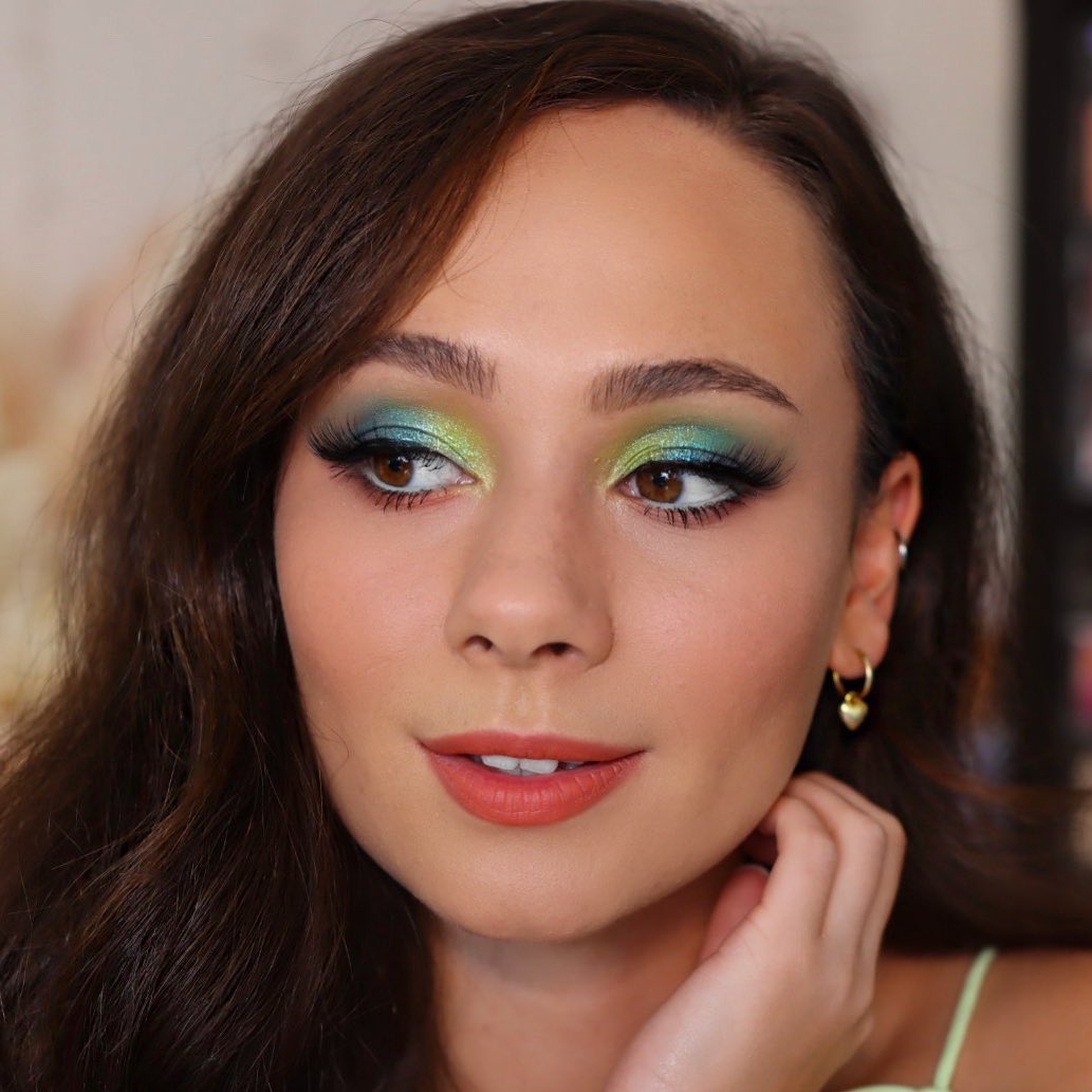 Green Eyeshadow Look with Brown Eyes