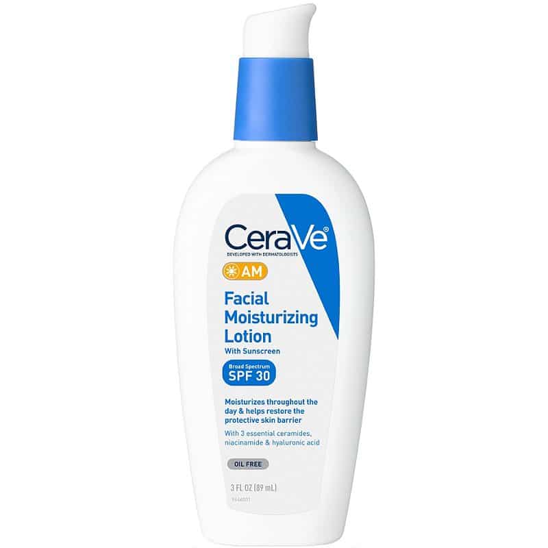 Best SPF Moisturizer - Cerave AM Facial Moisturizing Lotion with SPF 30 and Hyaluronic Acid