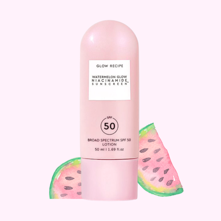 glow recipe watermelon glow niacinamide sunscreen spf 50 review