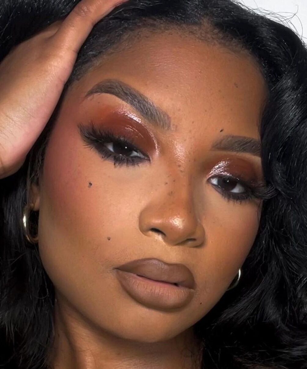 Glossy Brown Goddess Fall Eye Look