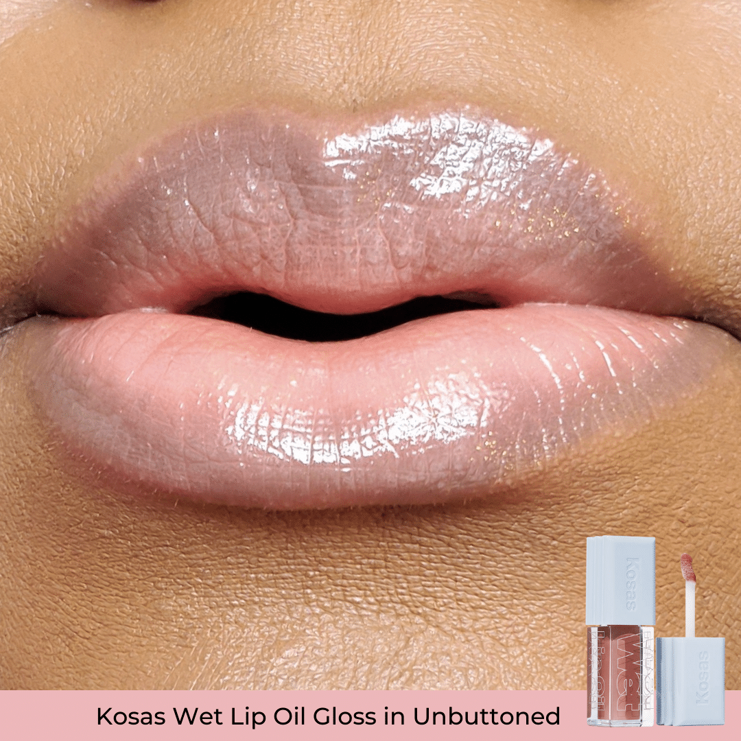 Kosas Wet Lip Oil Gloss in Unbuttoned Lip Swatch