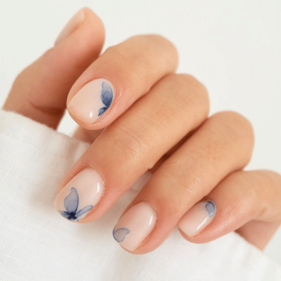 Part beauty part butterfly spring nail idea