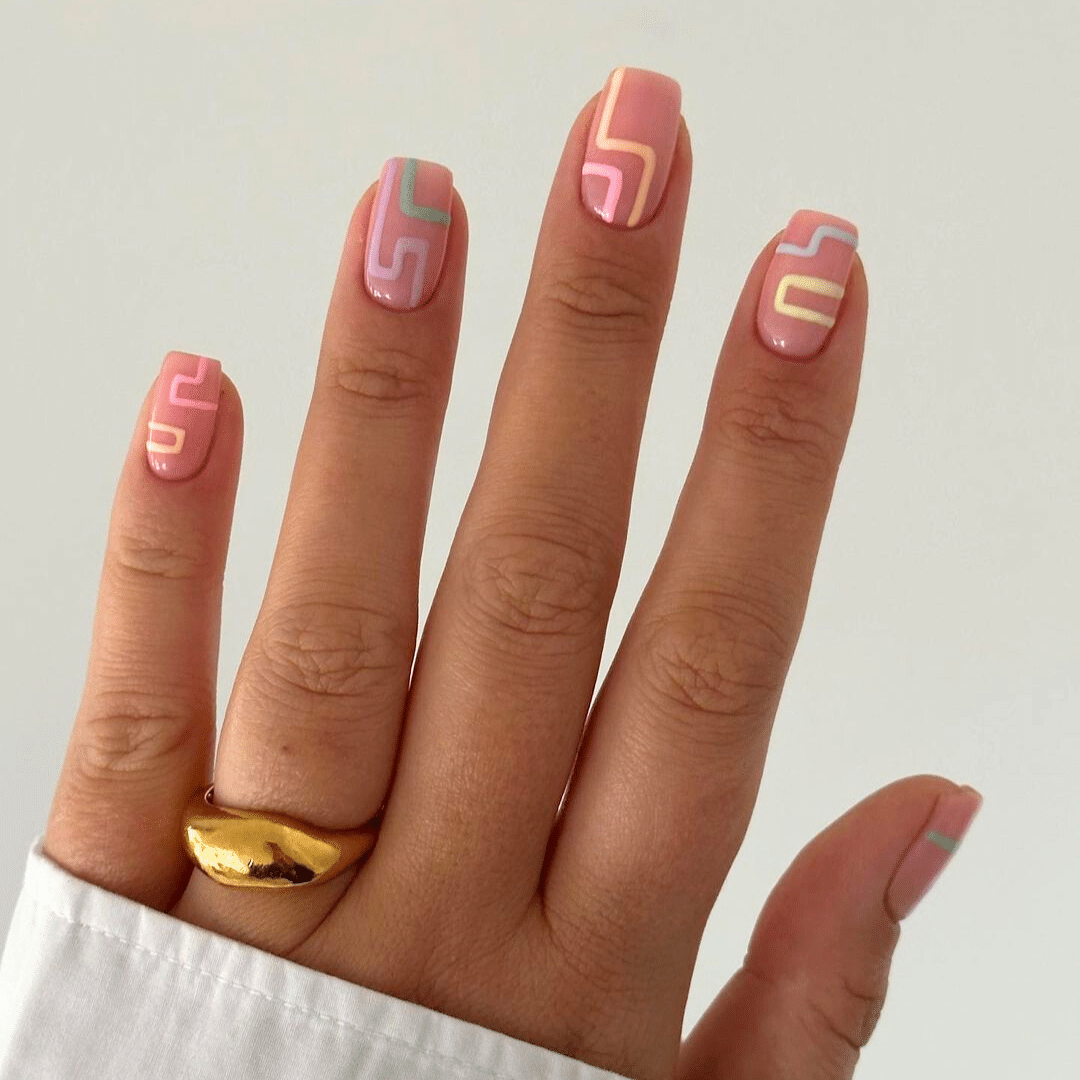 Tetris in Spring nail idea