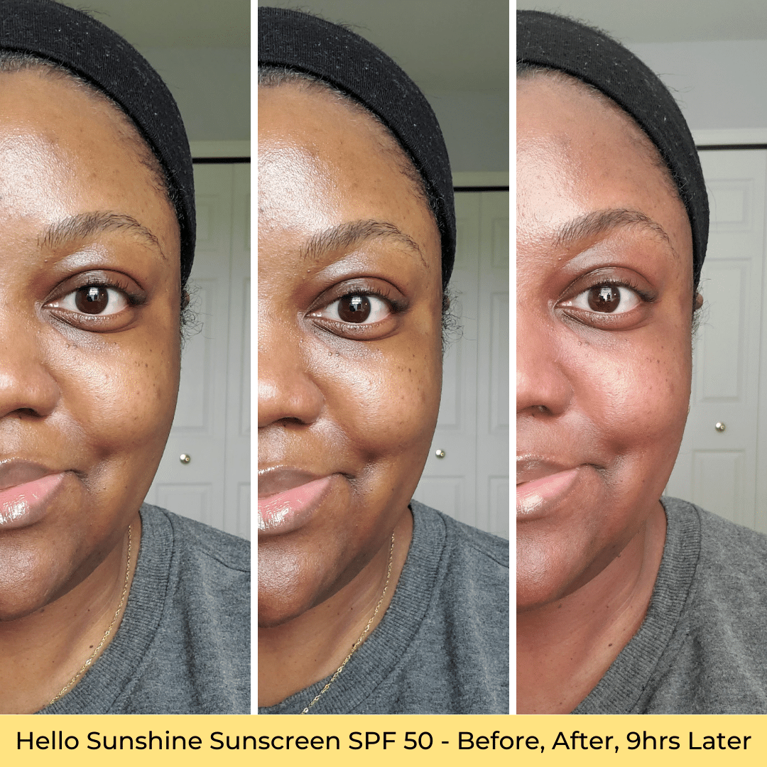 IT Cosmetics Hello Sunshine Sunscreen SPF 50 Before and After