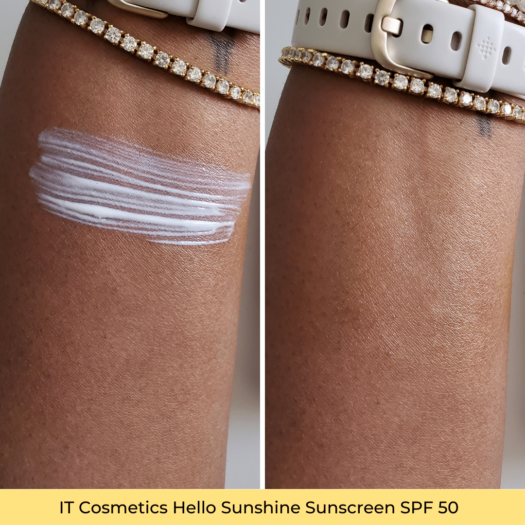 IT Cosmetics Hello Sunshine Sunscreen SPF 50 Review Swatches