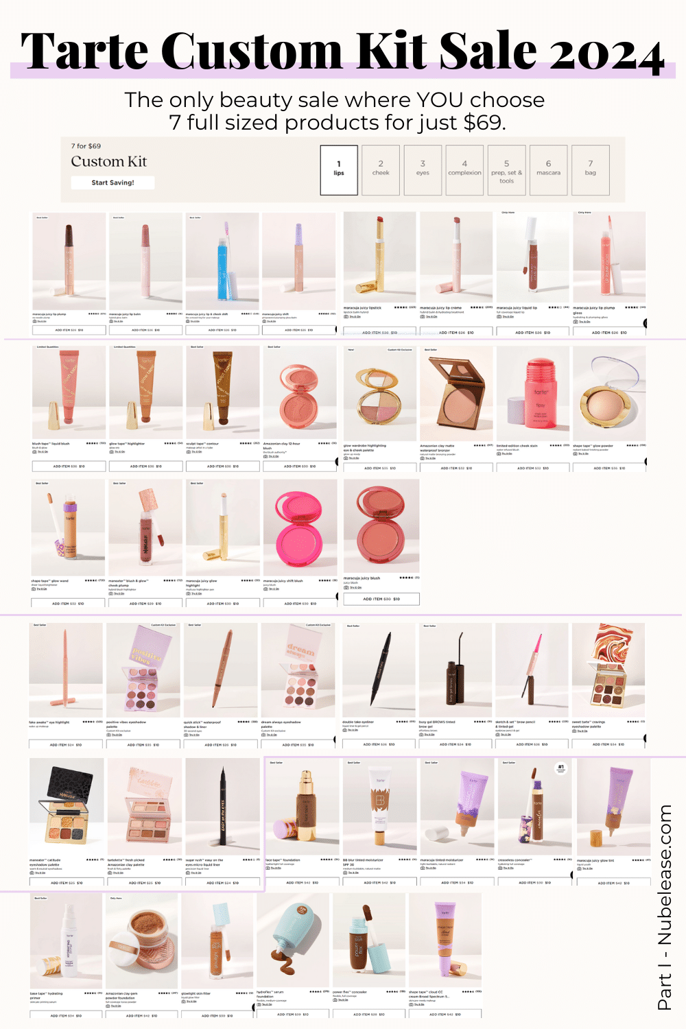 Tarte Custom Kit Sale Product Options May 2024 - Part 1