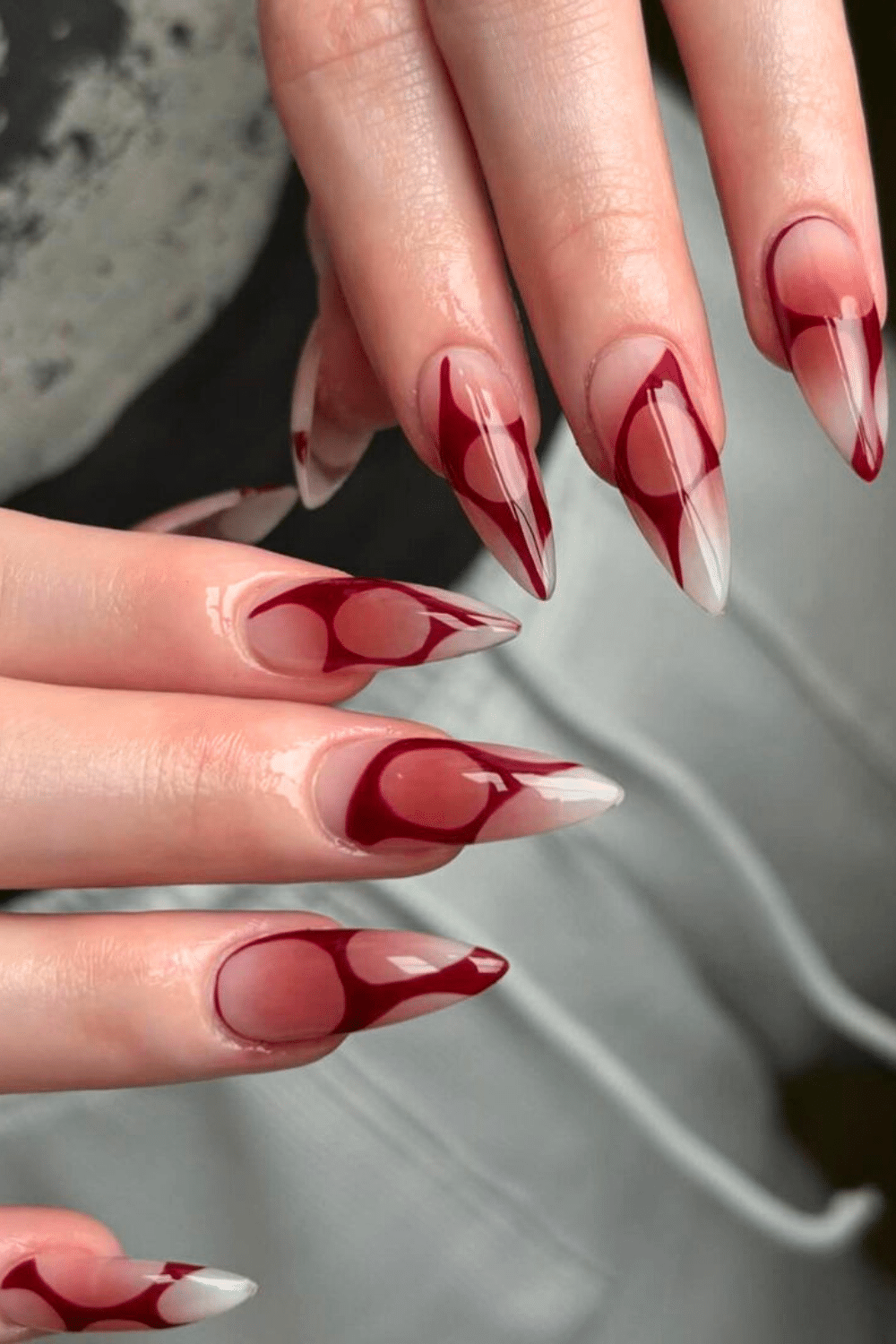 Blood In My Veins Vampire Halloween Nail Design