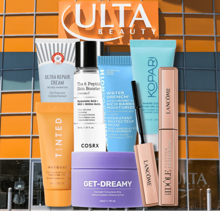 2025 Ulta Beauty Birthday Gifts from Live Tinted, Lancome, Peter Thomas Roth, Kopari, COSRX, First Aid Beauty and Maelys.