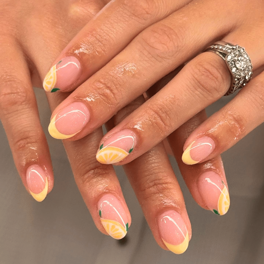 Lemon Yellow French Tip Dopamine Nails