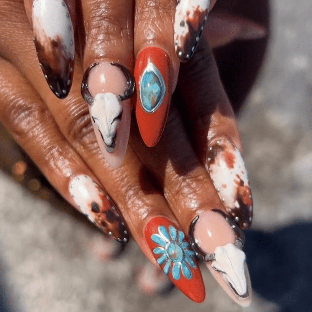 Western Cowboy Dopamine Nails